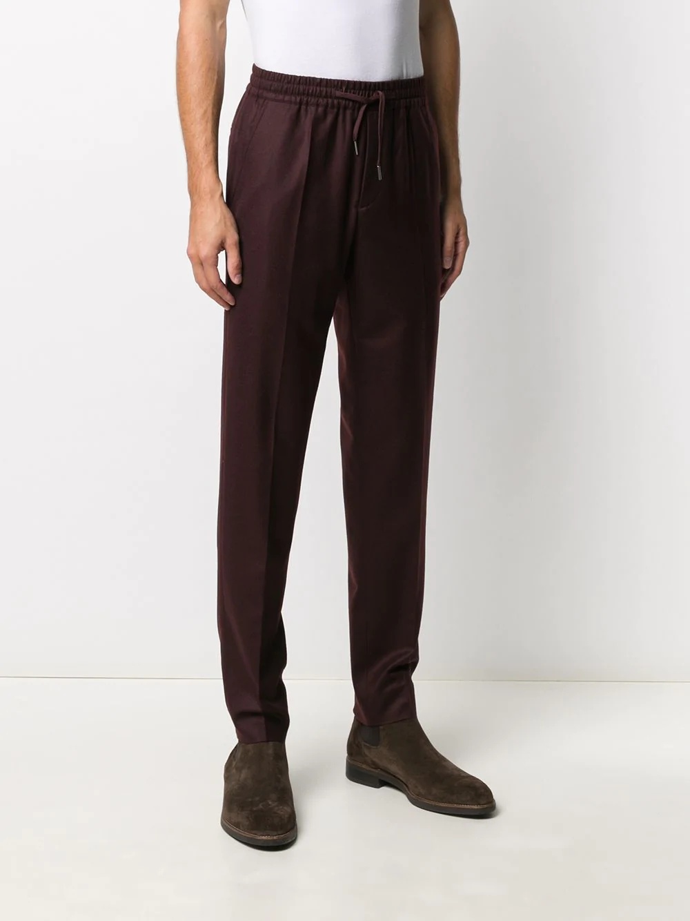 straight-leg drawstring trousers - 3