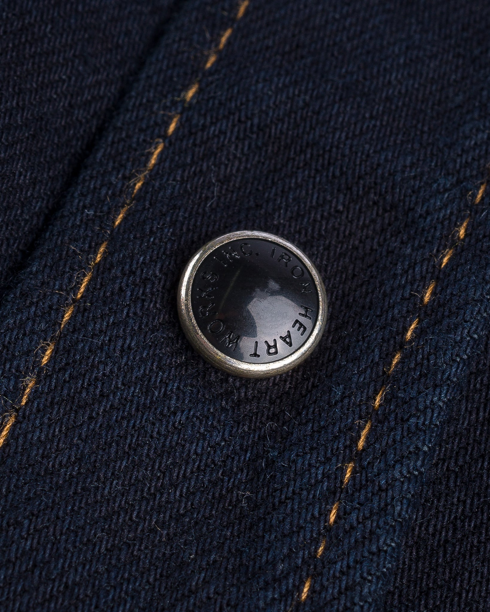 IHSH-33-OD 12oz Selvedge Denim Western Shirt - Indigo Overdyed Black - 17
