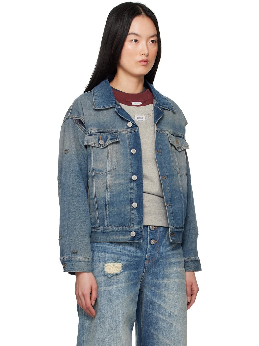 Blue Faded Denim Jacket - 2