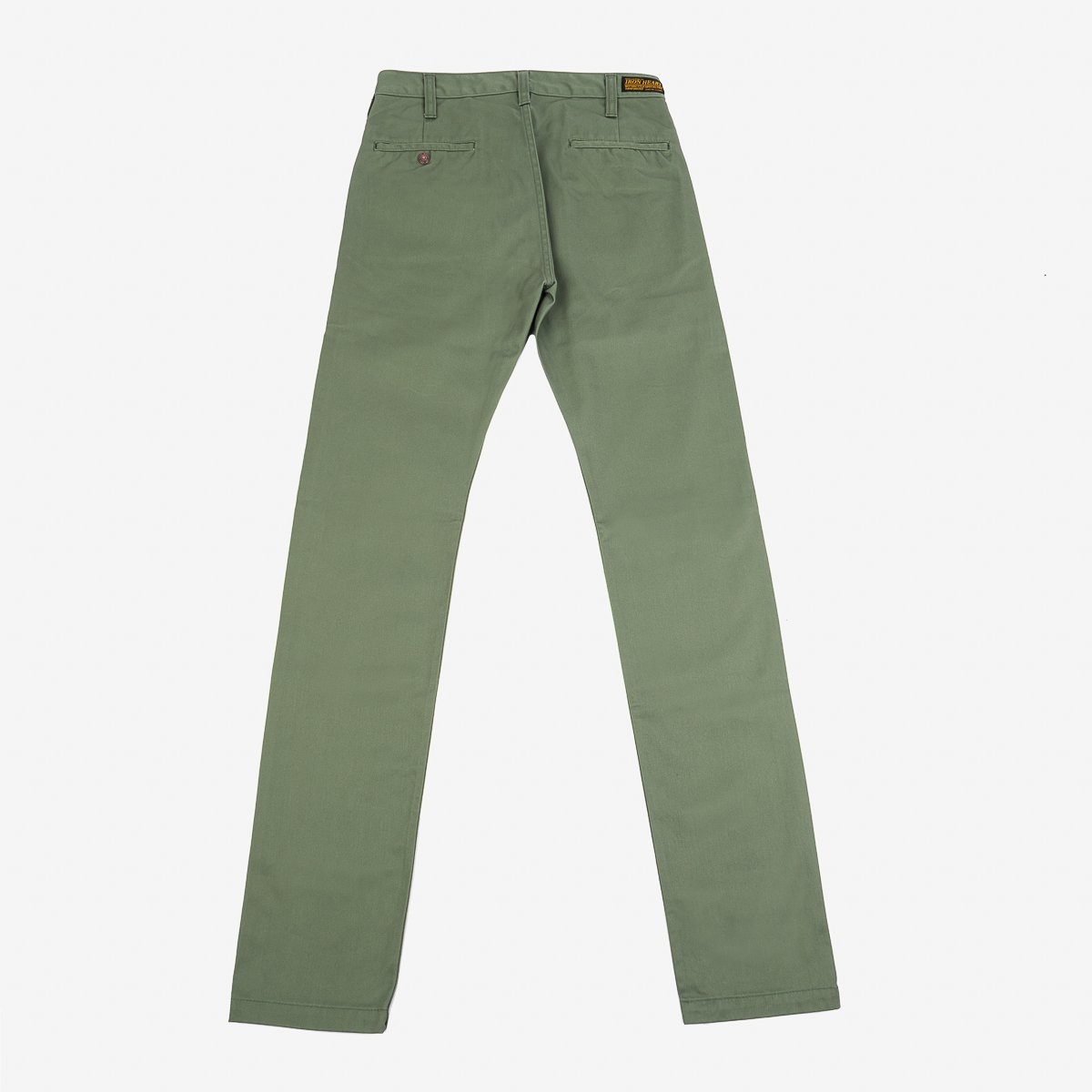 IH-721-OLV 9oz Mercerised Selvedge Cotton Slim Tapered Chinos - Olive - 4