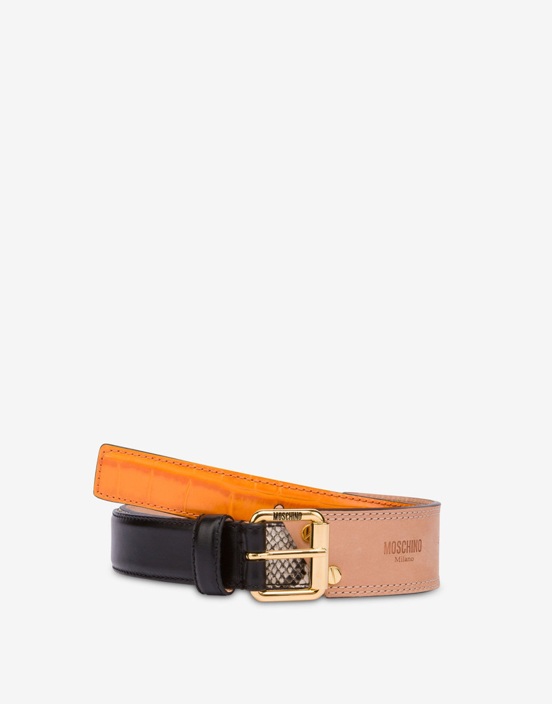 Moschino CALF PATCHWORK BELT outlook