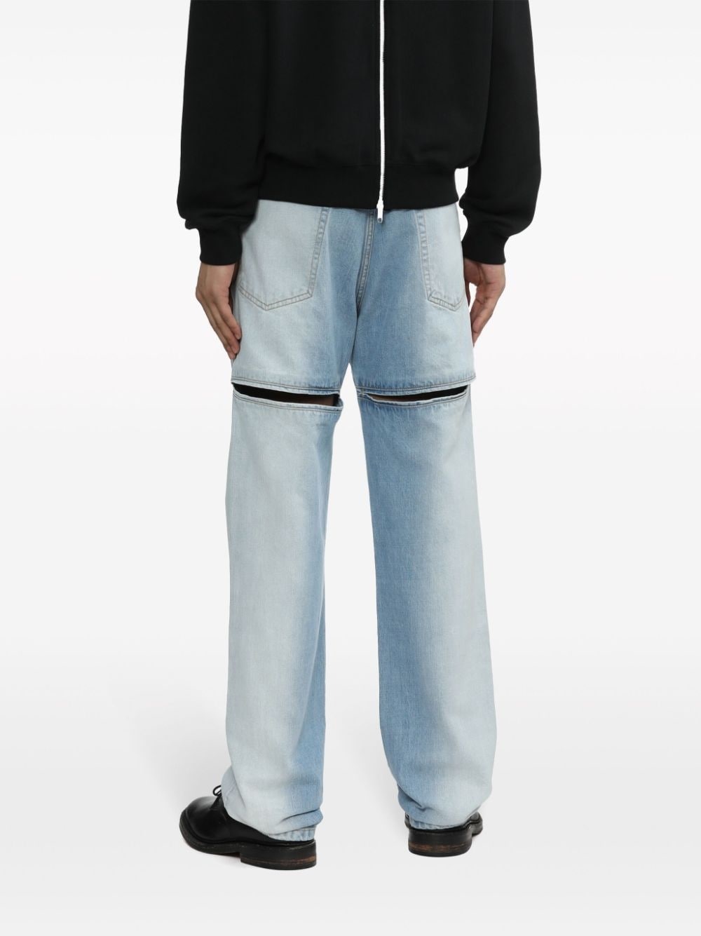 cut-out straight-leg jeans - 4