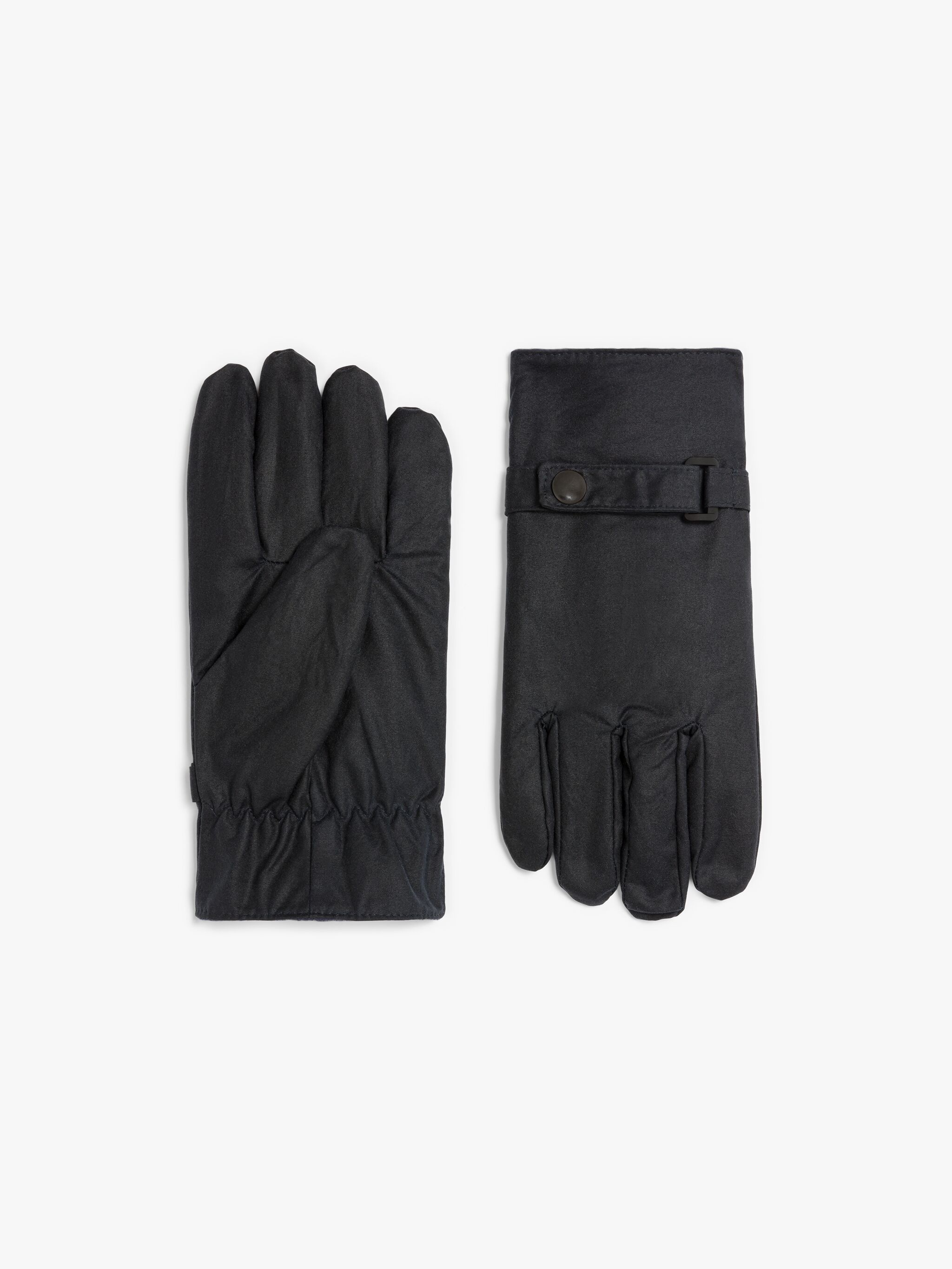 NAVY WAXED COTTON GLOVES - 1