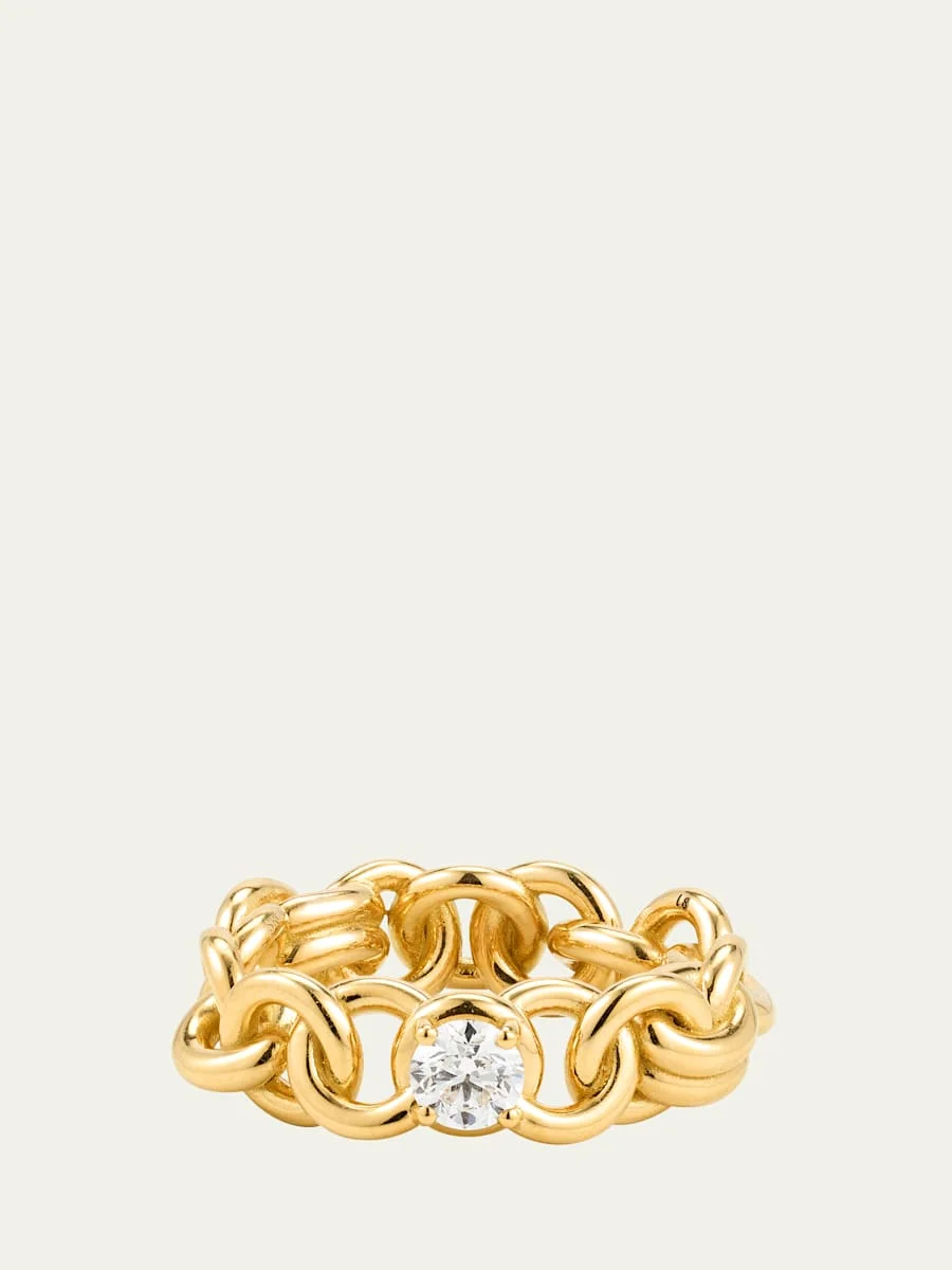Large Fused Serpens Ring with 5mm White Diamond - 1