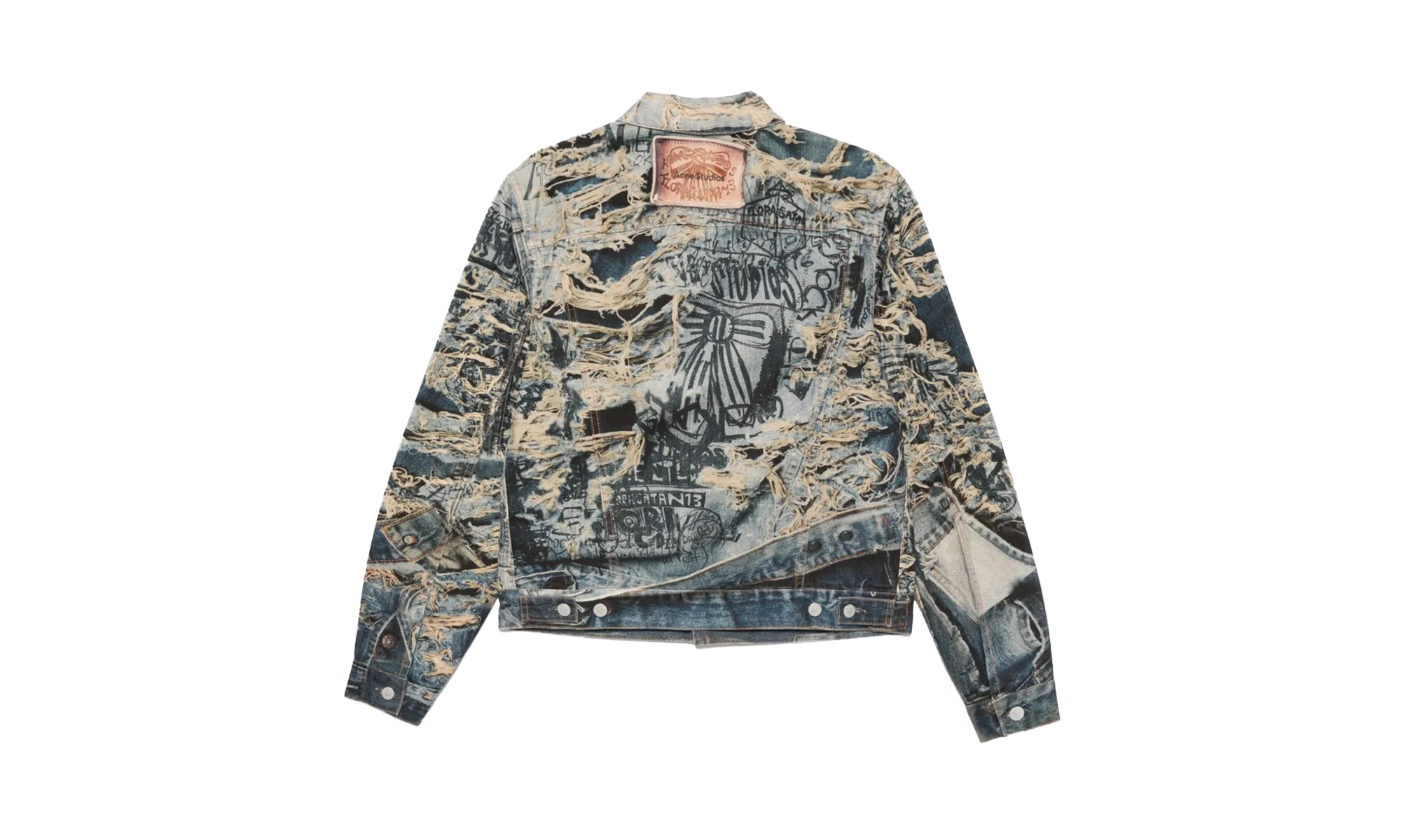 Torn Scribble Denim Jacket "Blue" - 2