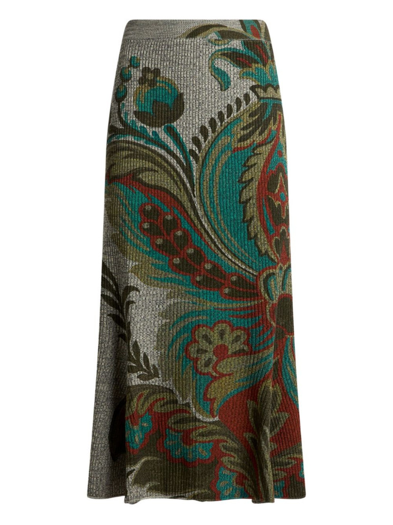 floral-motif straight skirt 1