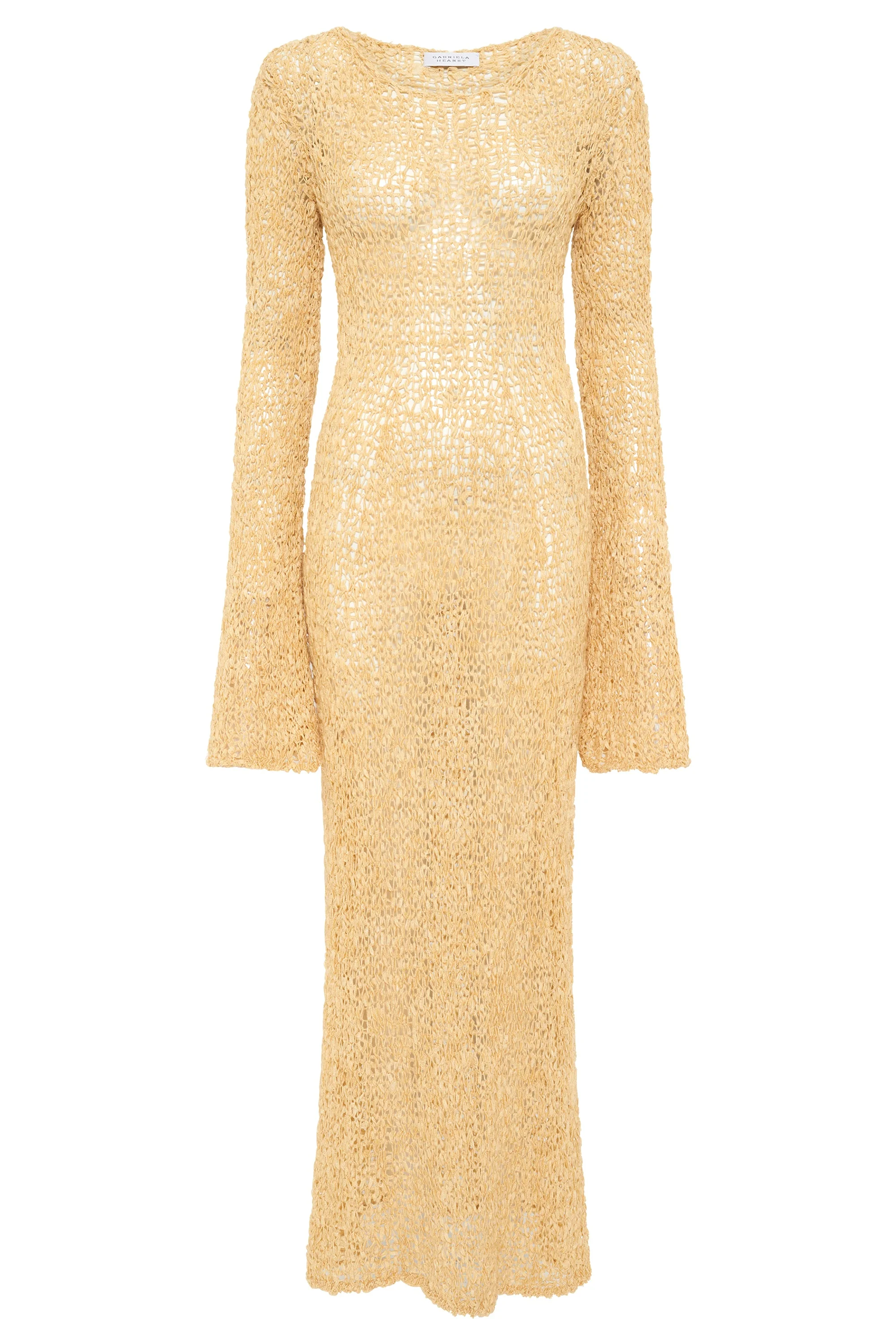 Elinea Knit Maxi Dress in Hay Silk Cashmere Linen - 1