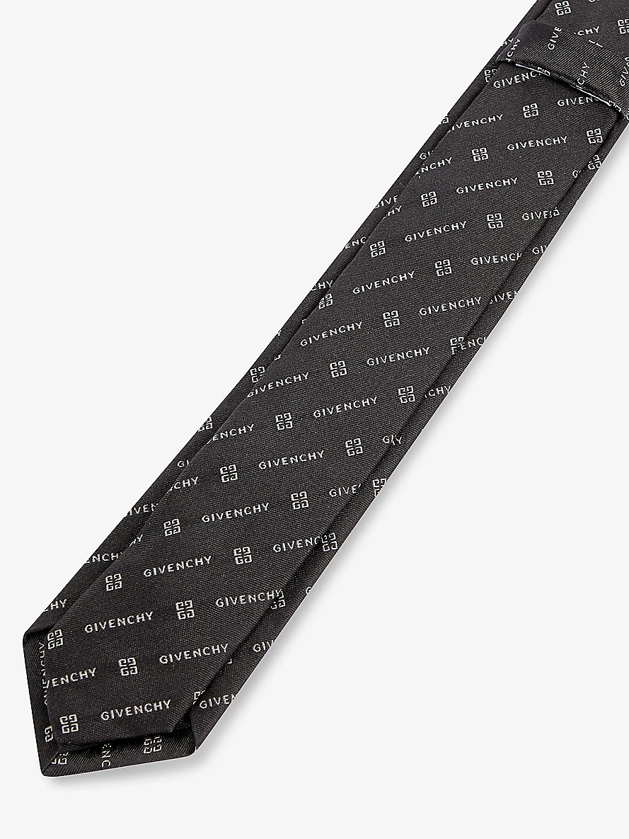 Logo text-weave silk tie - 4