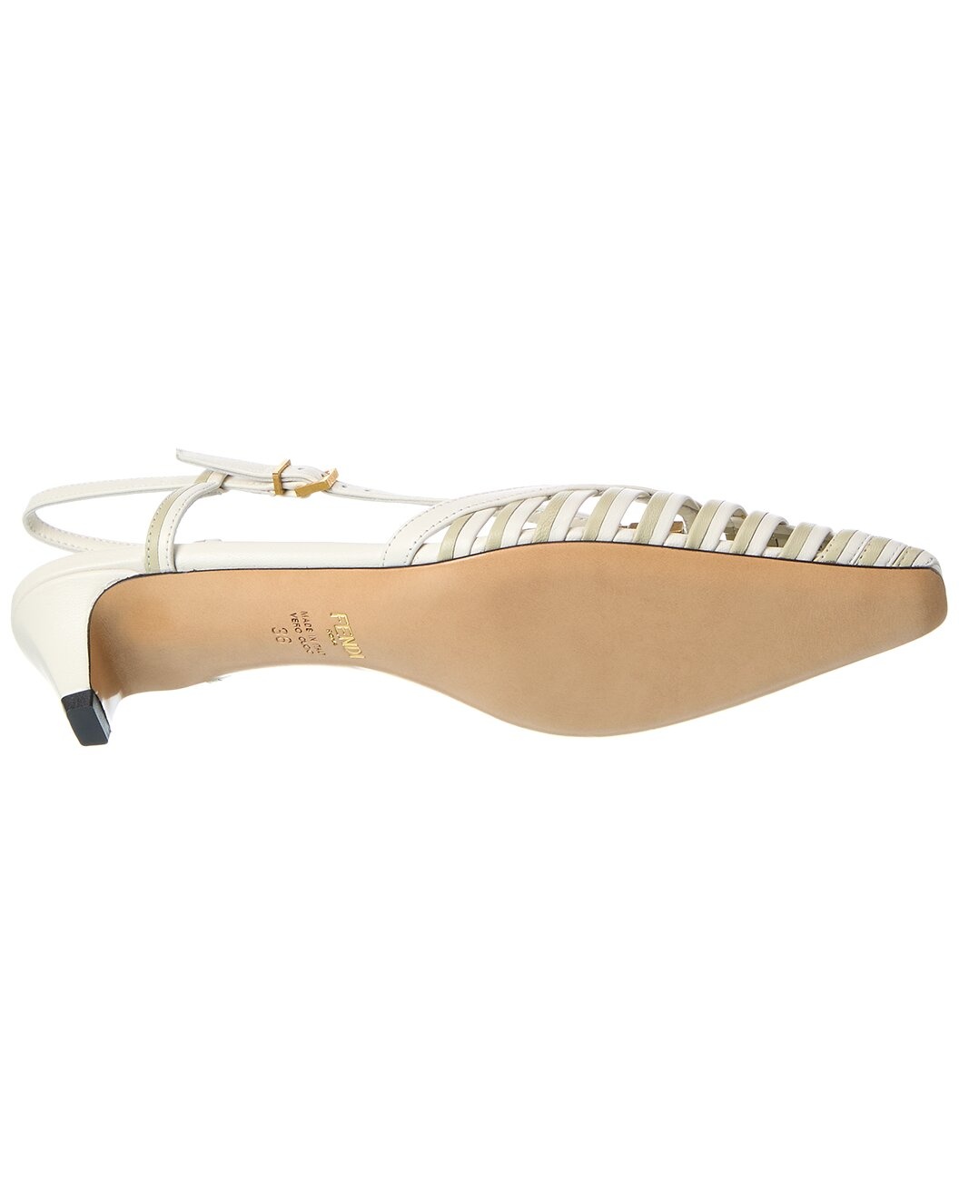 FENDI FFold Leather Slingback Pump - 4