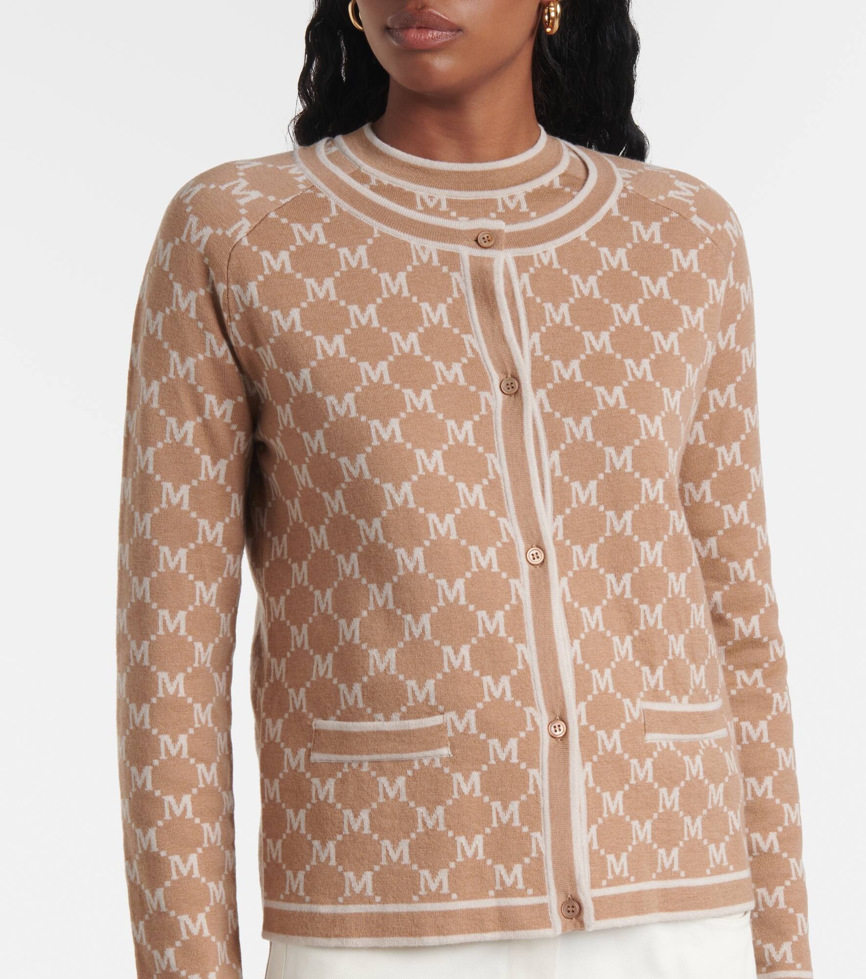 Tivoli intarsia wool and cashmere cardigan - 4