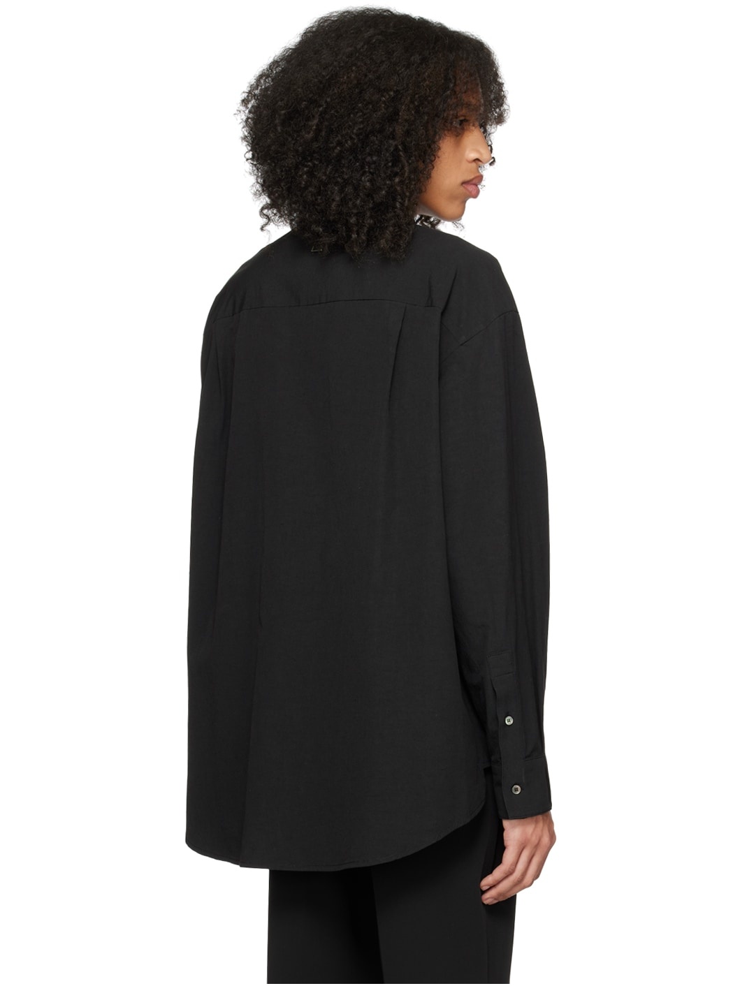 Black Button-Down Shirt - 3
