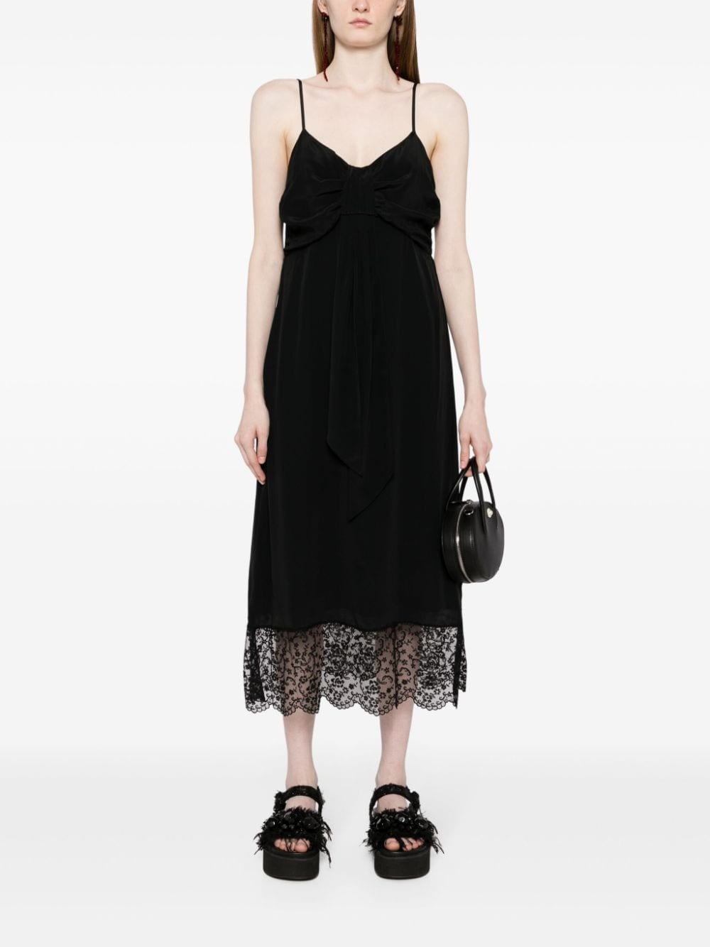 lace-trim slip dress - 2