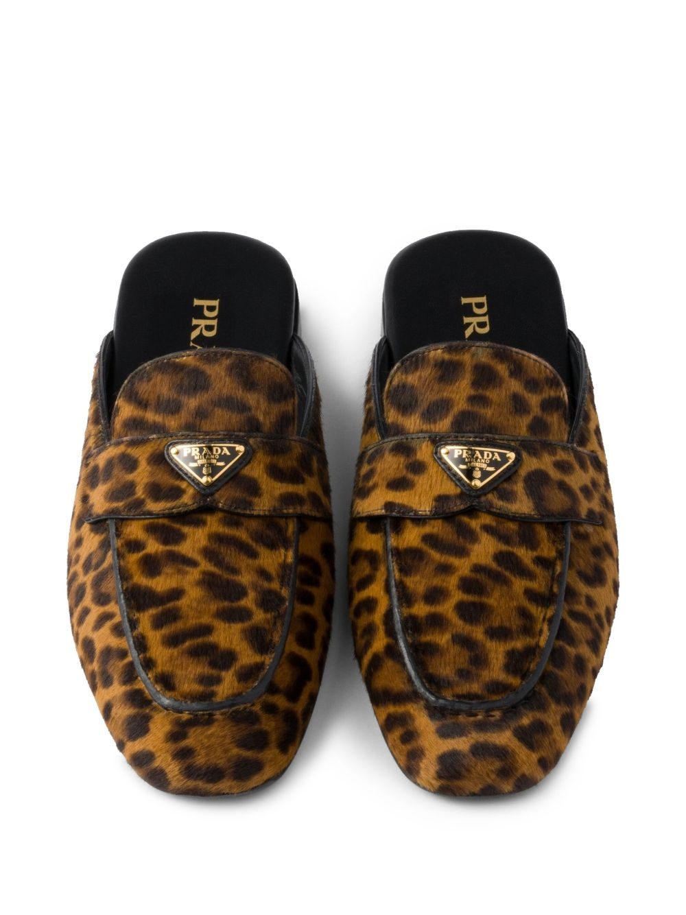 leopard-print leather mules - 4