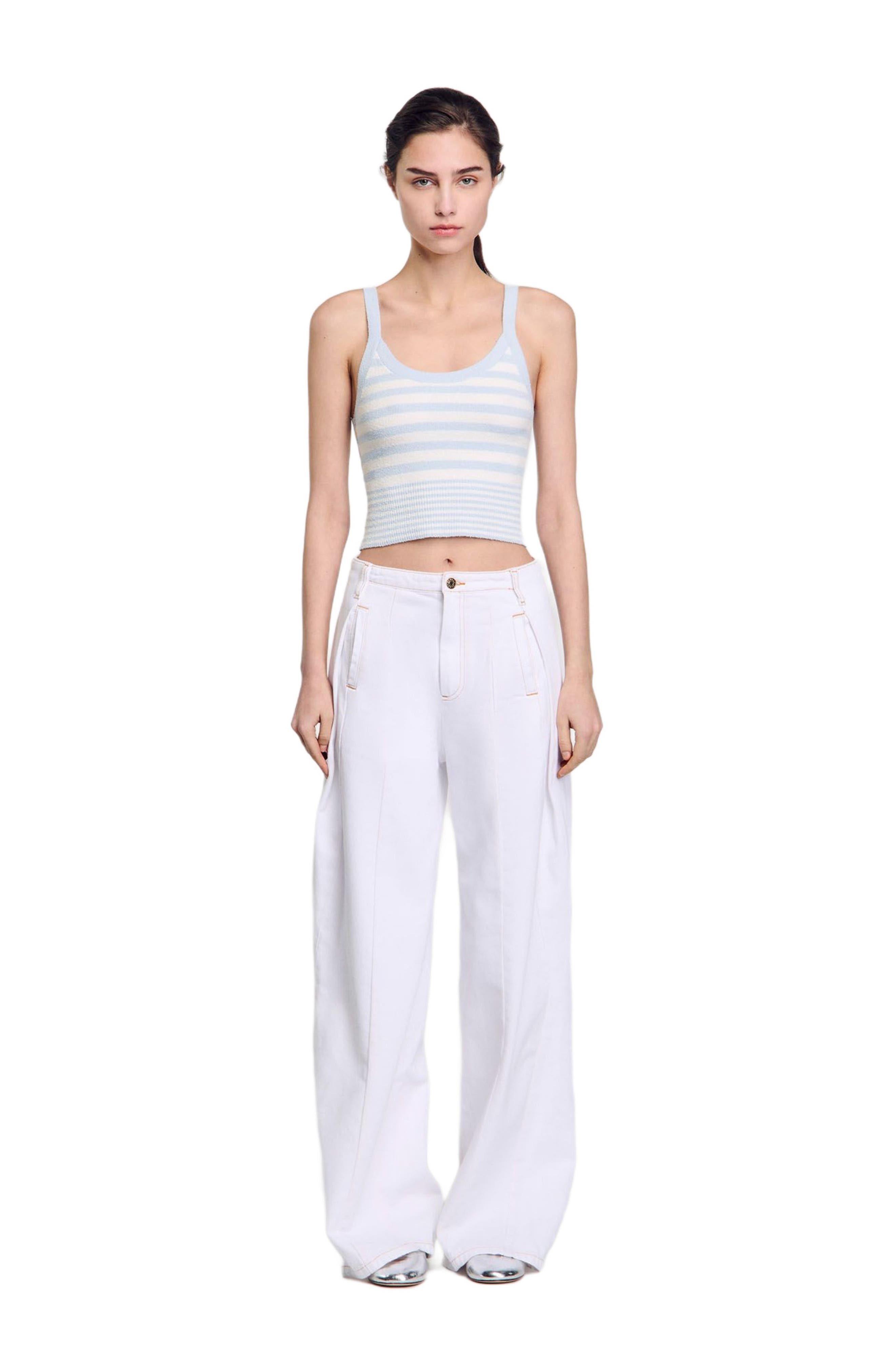 SANDRO Knit vest top in Sky Blue at Nordstrom - 3