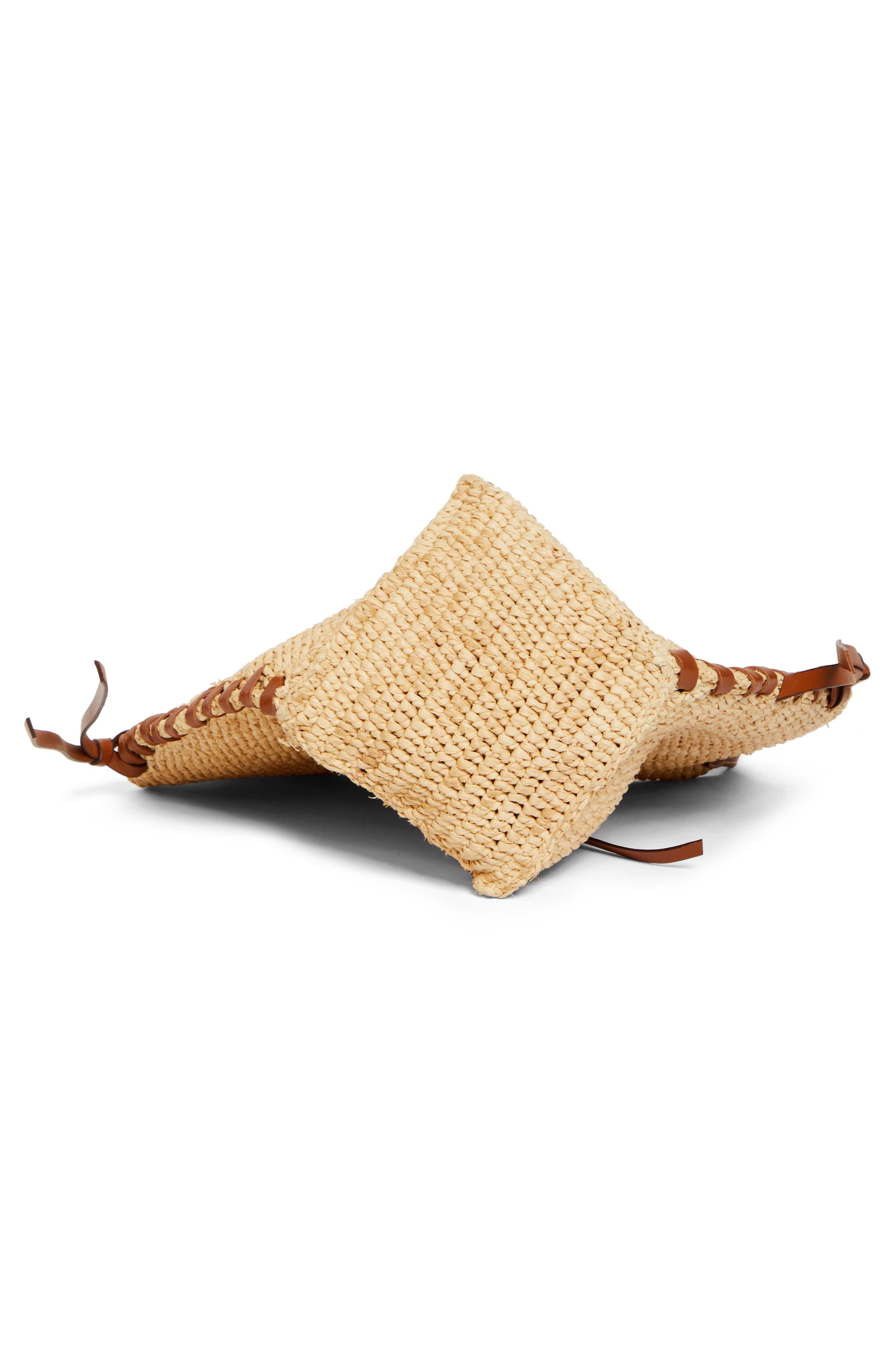 Isabel Marant Mini Tampa Woven Raffia Shoulder Bag in Natural/Cognac at Nordstrom - 7