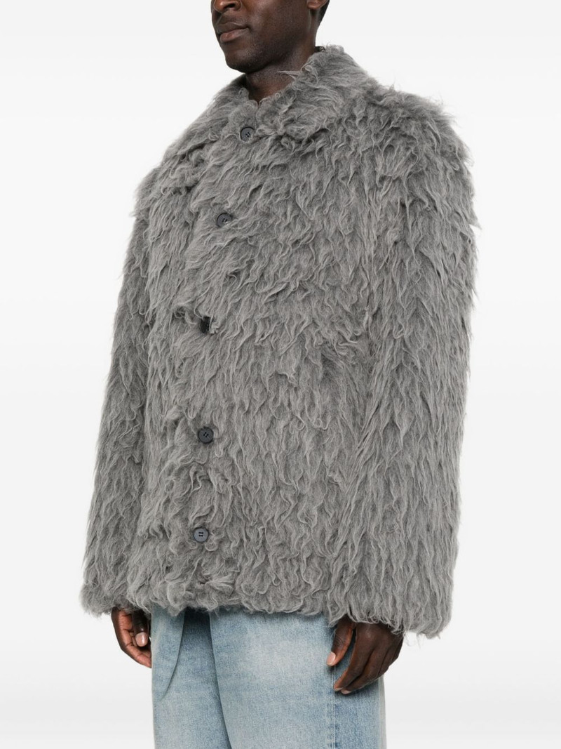 faux-fur button-fastening jacket 3