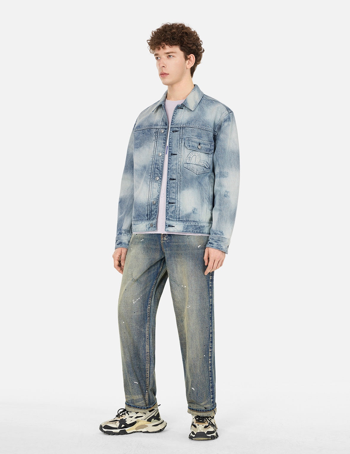 Seagull Appliqué Embroidery Relax Fit Denim Jacket - 3