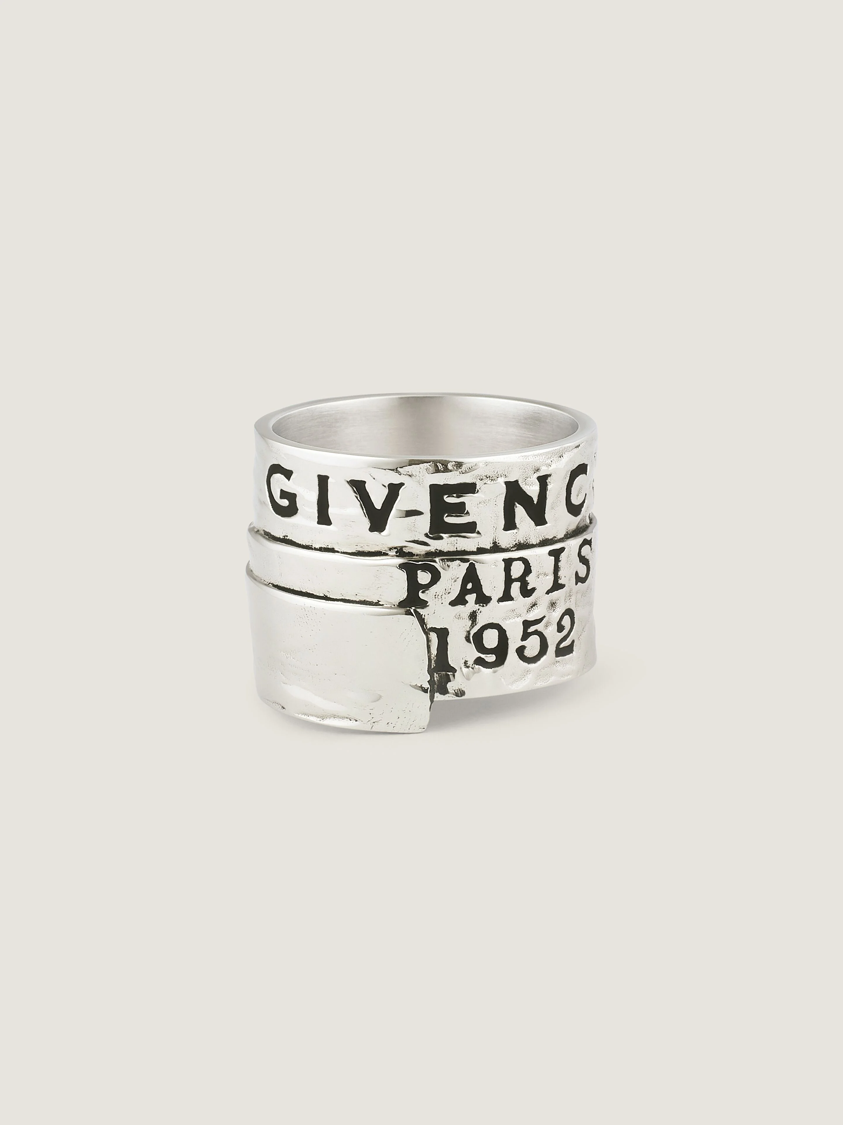 GIVENCHY TAPE RING IN METAL AND ENAMEL - 1