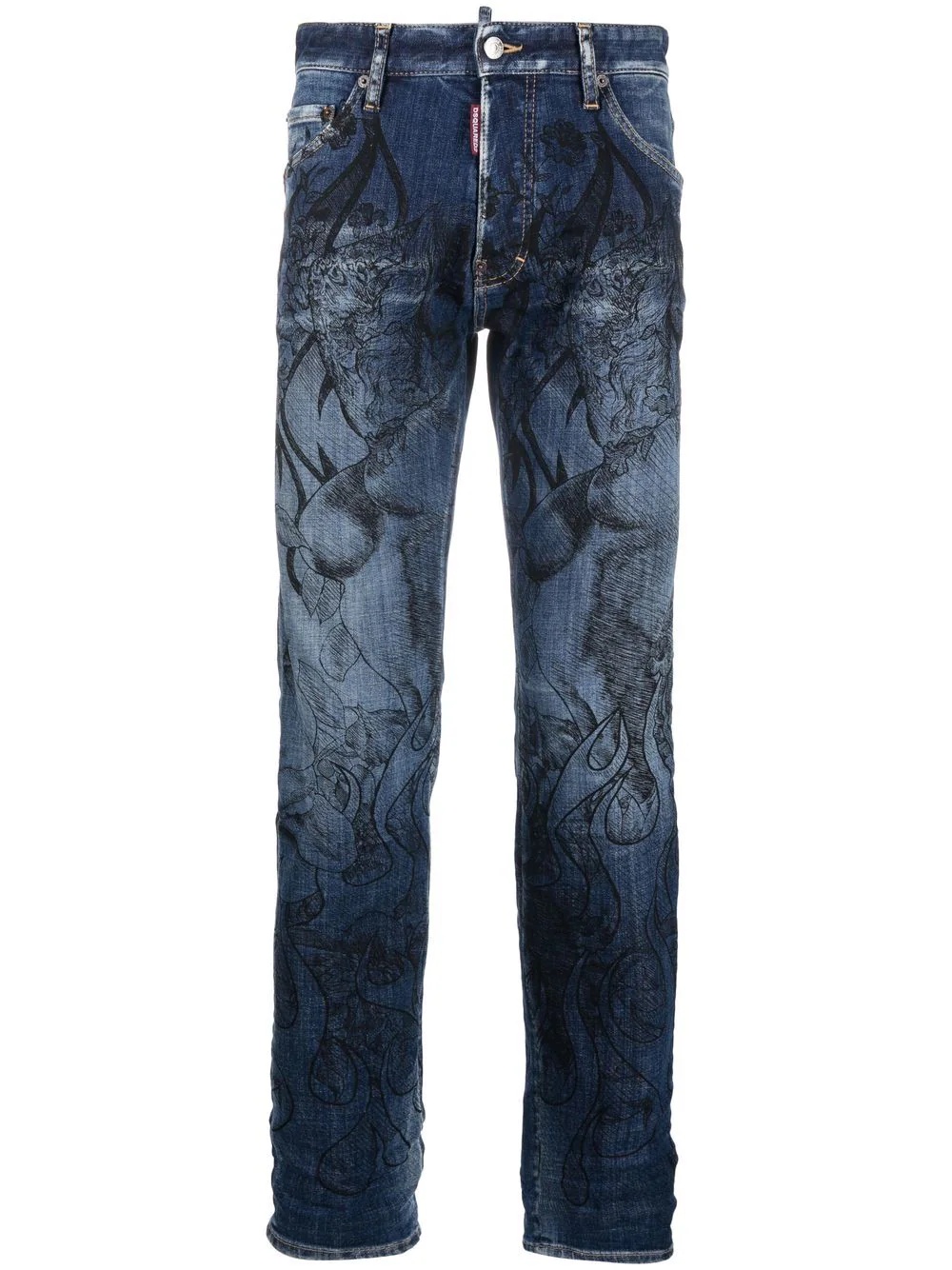 graphic-print jeans - 1