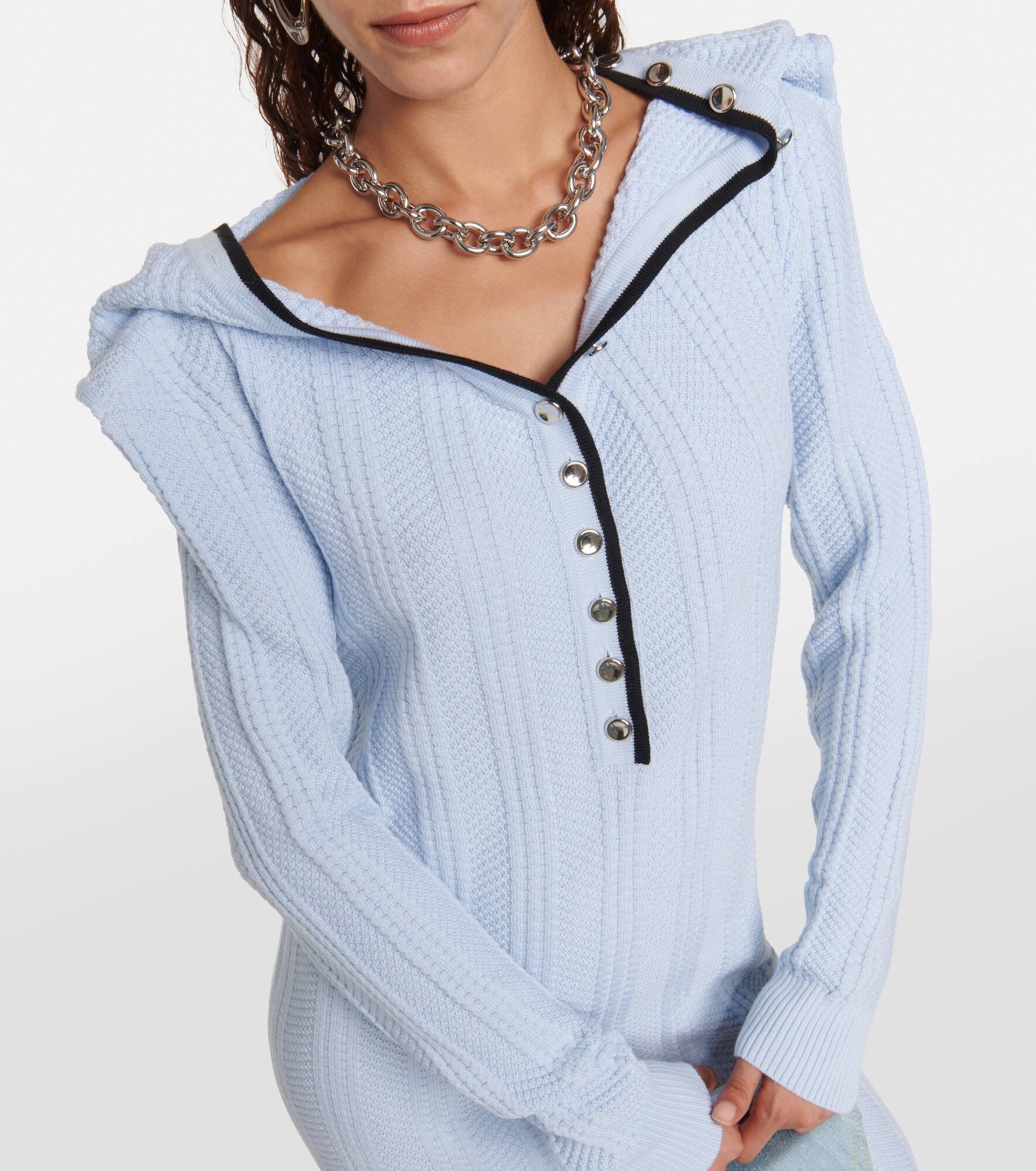 Chain-embellished wool minidress - 4
