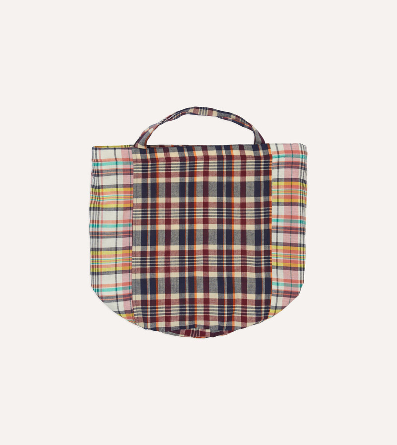 Patchwork Madras Cotton Tote Bag 6