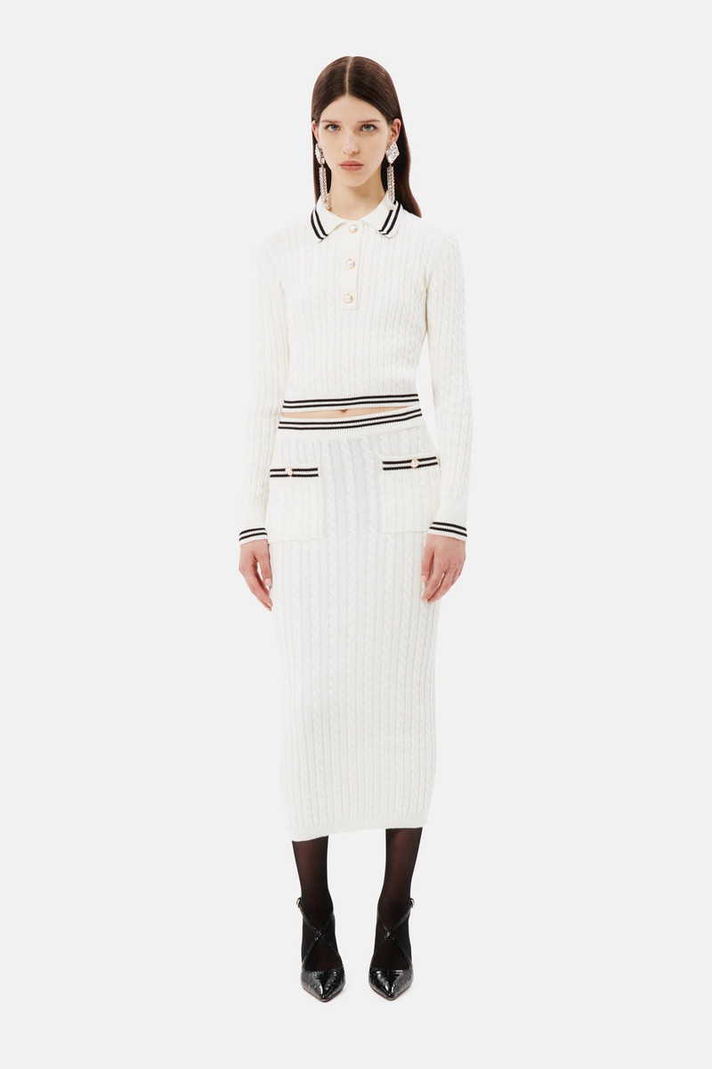 Alessandra Rich COTTON BLEND KNITTED POLO outlook