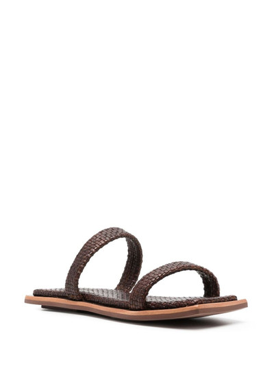 ST. AGNI two strap woven leather slides outlook