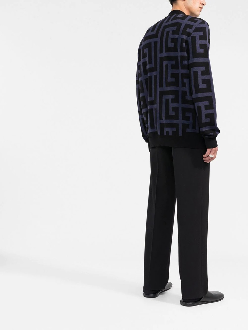 monogram-print V-neck cardigan 4