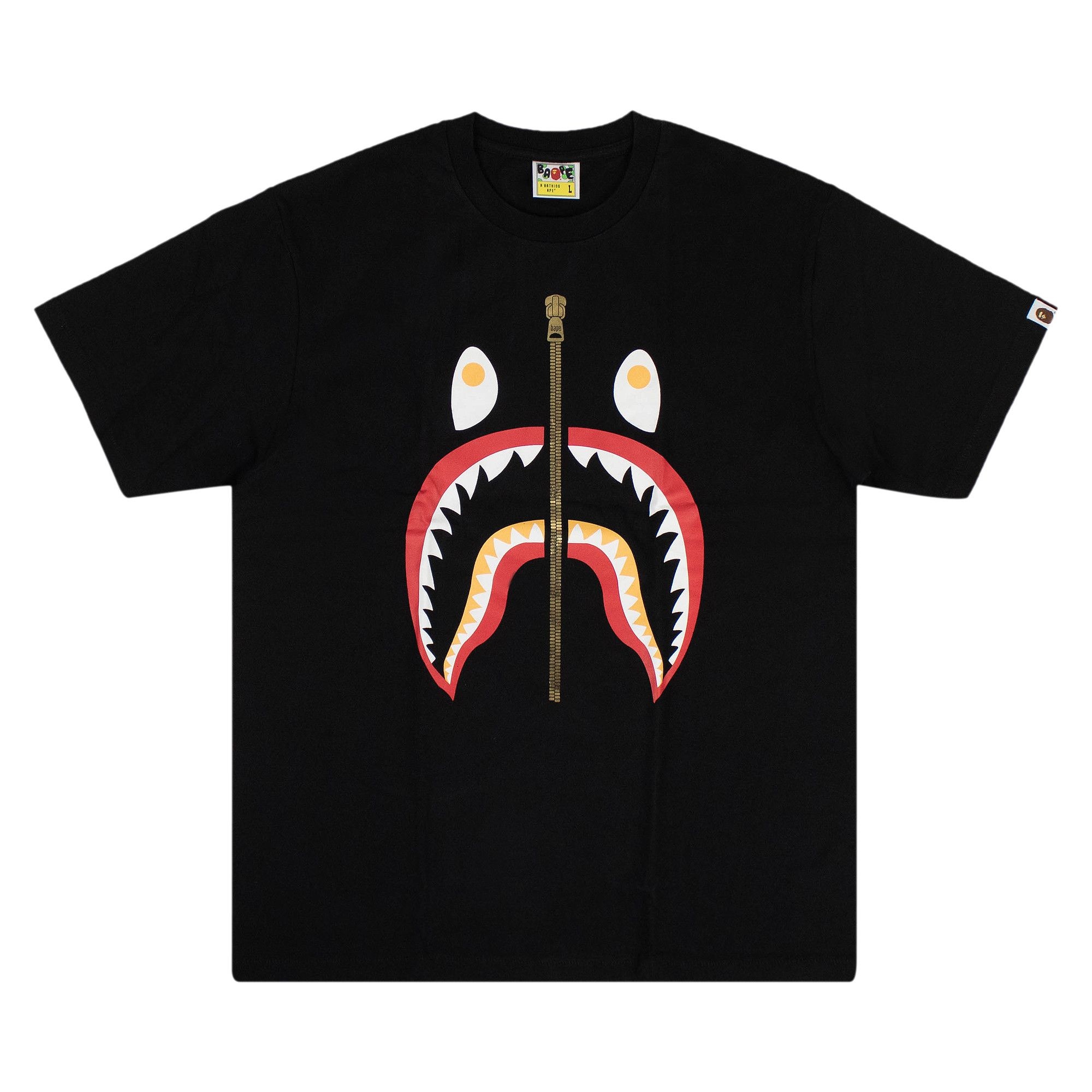 A BATHING APE（エイプ）COLORS SHARK TEE Tシャツ ブラック L A BATHING APE® BAPE Colors Shark Tee 'Black' | REVERSIBLE