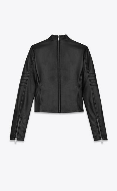 SAINT LAURENT high-neck top in drummed lambskin outlook