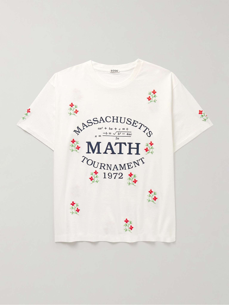 Tournament Embroidered Printed Cotton-Jersey T-Shirt 1