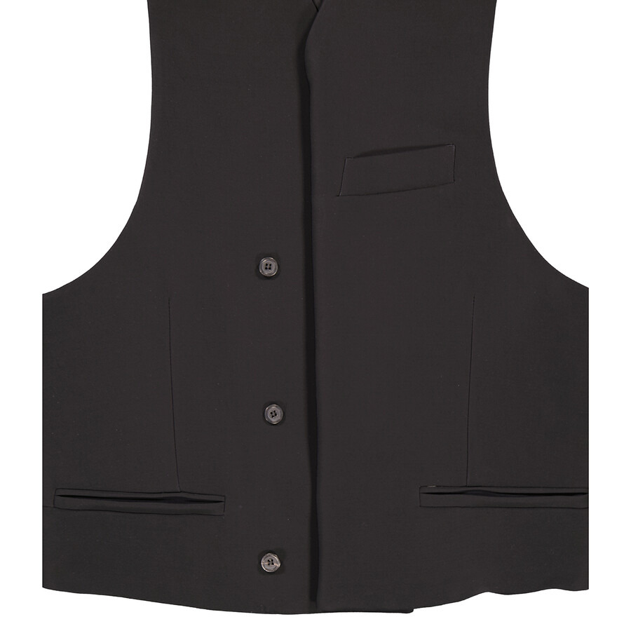 Ferragamo Double Breasted Slim Fit Waistcoat In Black - 7