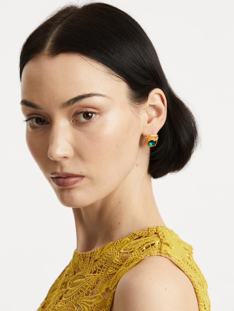 Oscar de la Renta RECTANGLE CRYSTAL EARRINGS outlook