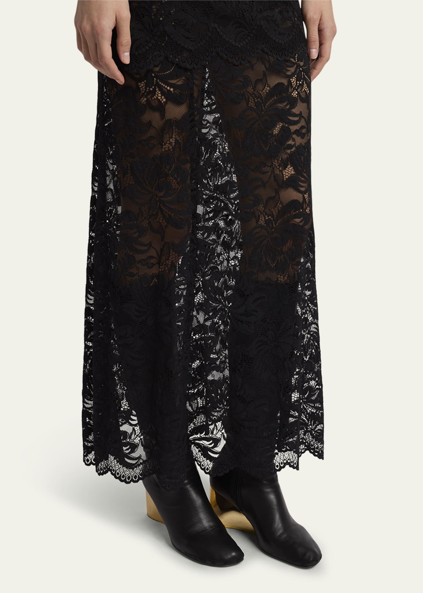 Long Lace Slip Dress - 5