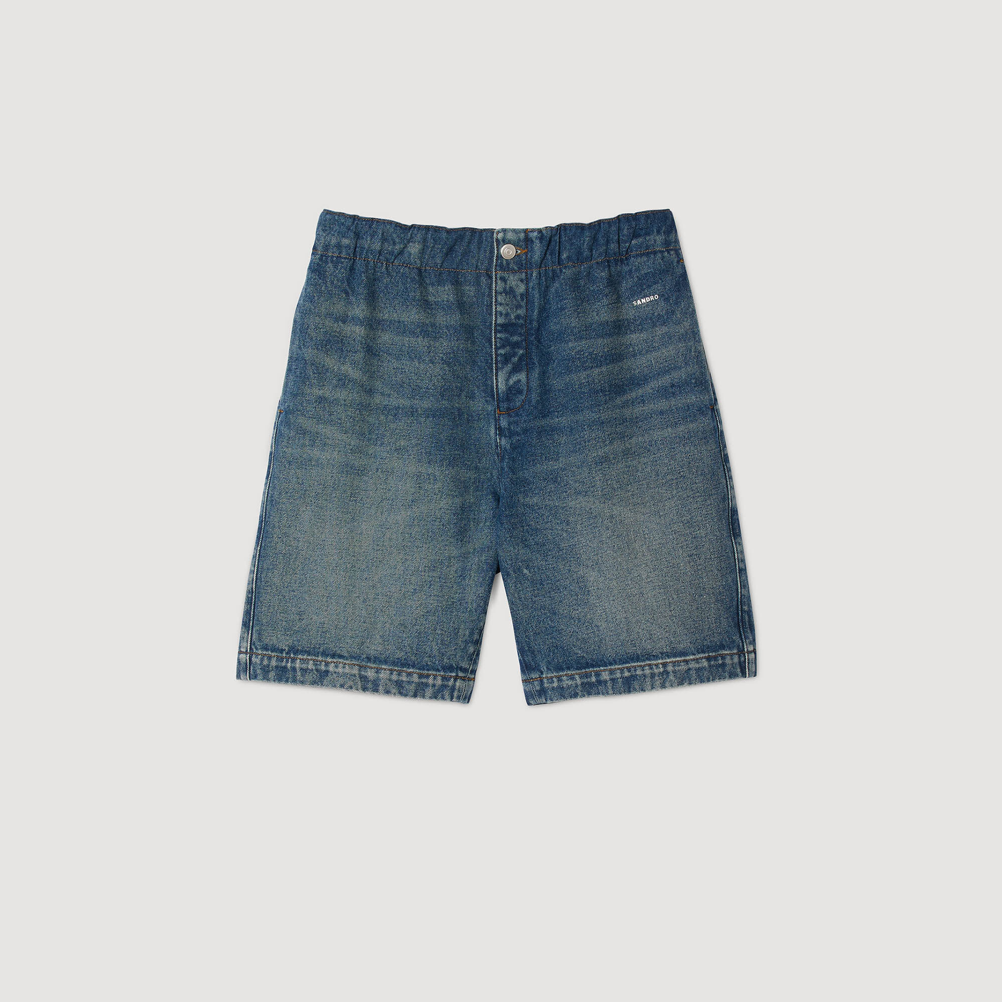 ELASTICATED DENIM SHORTS - 6