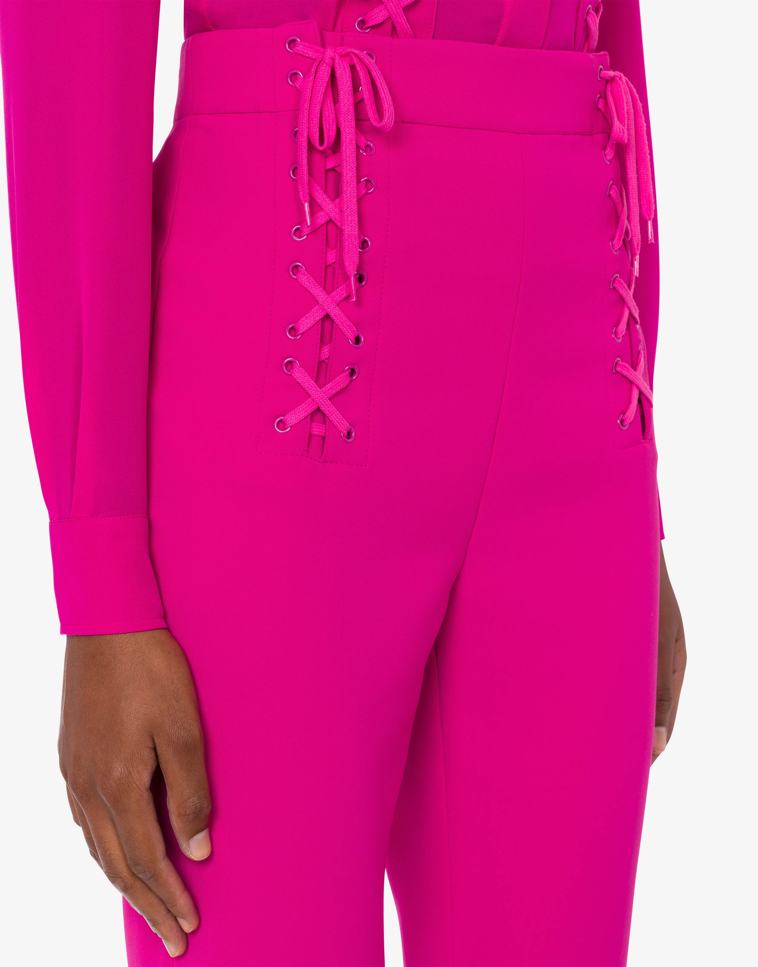 BONDAGE LACING CRÊPE TROUSERS - 4