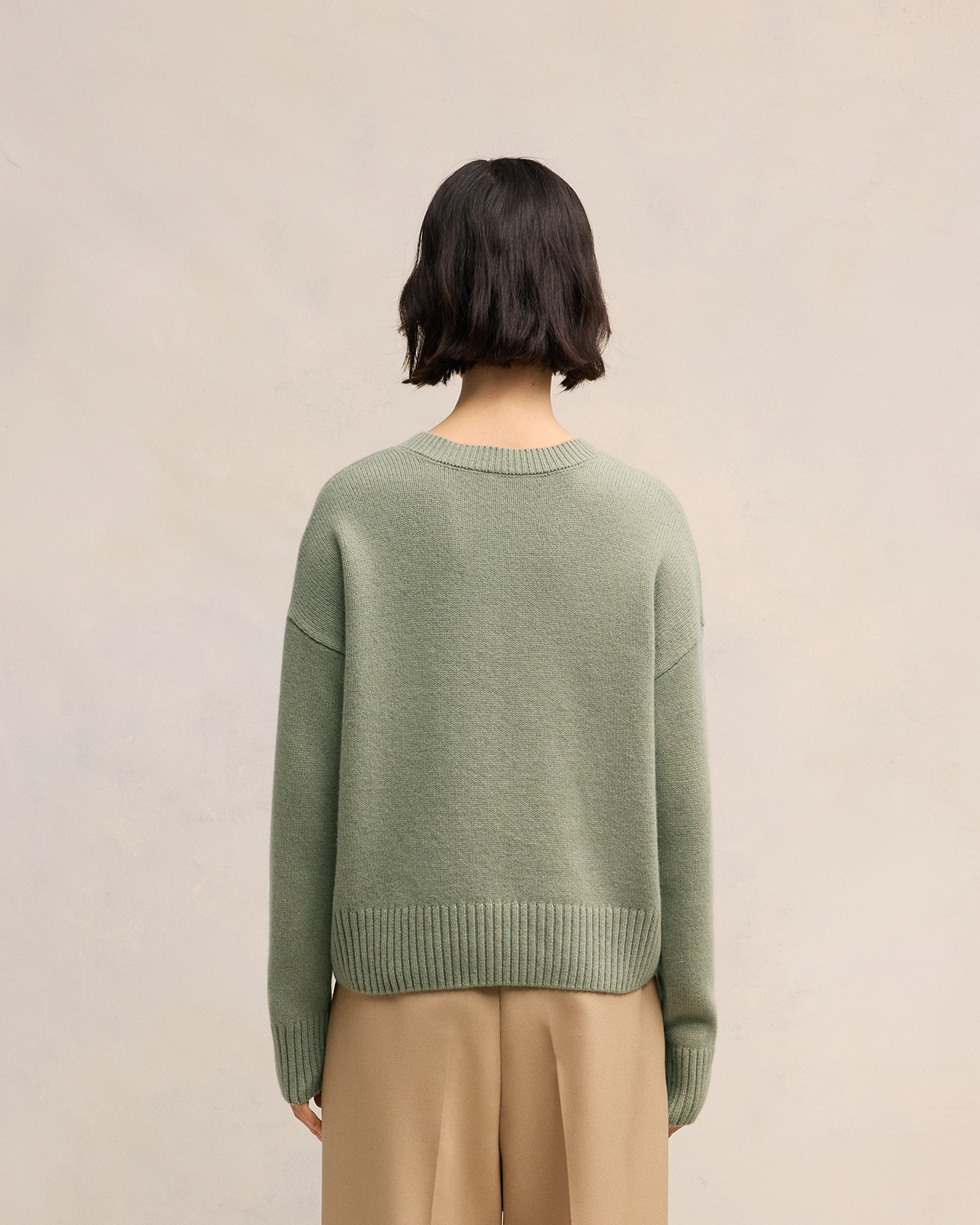 EMBOSSED AMI DE COEUR V NECK SWEATER - 5