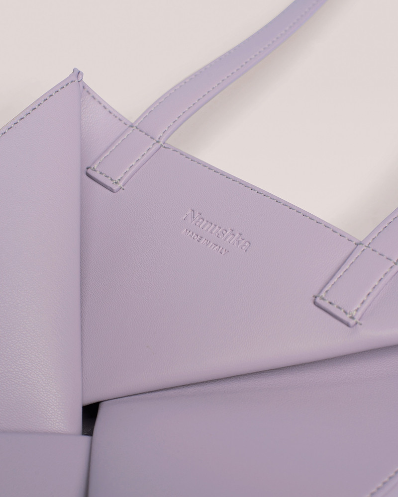 THE ORIGAMI TOTE - Vegan nappa leather midi tote - Lilac 3