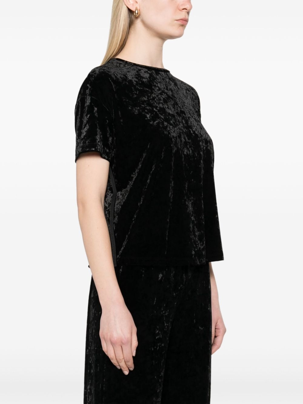 crushed-velvet T-shirt - 3