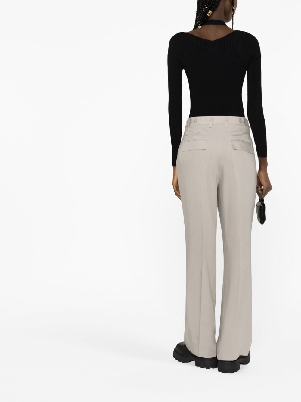 straight-leg tailored trousers - 4