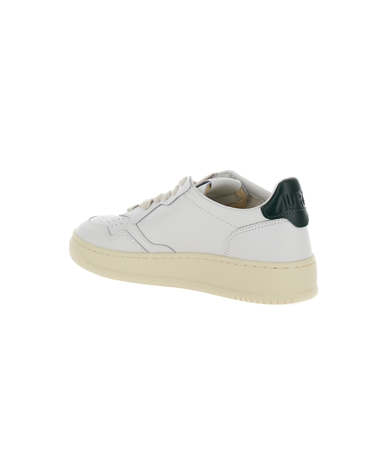 'medalist' White Low Top Sneakers With Contrasting Heel Tab In Leather Woman - 3
