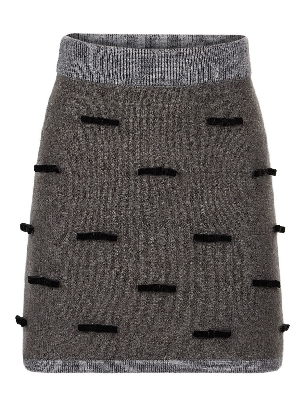 bow-embellished knitted mini skirt - 1
