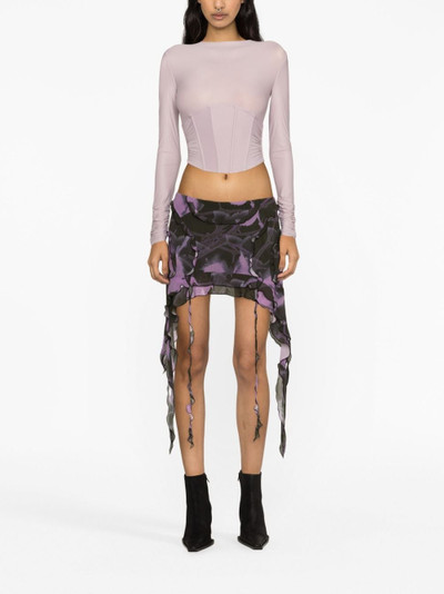 MISBHV floral-print ruffled mini skirt outlook