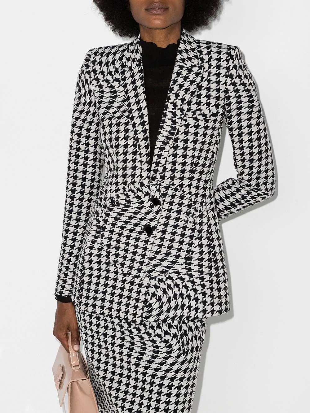 houndstooth single-breasted blazer - 2