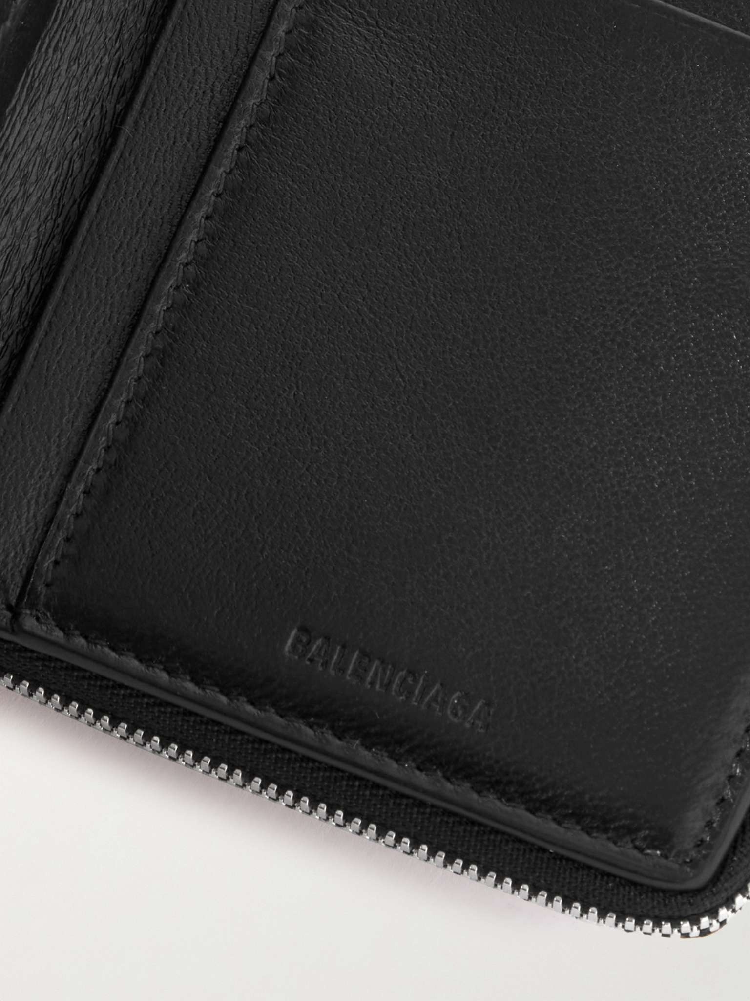 Logo-Print Full-Grain Leather Zip-Around Wallet - 4