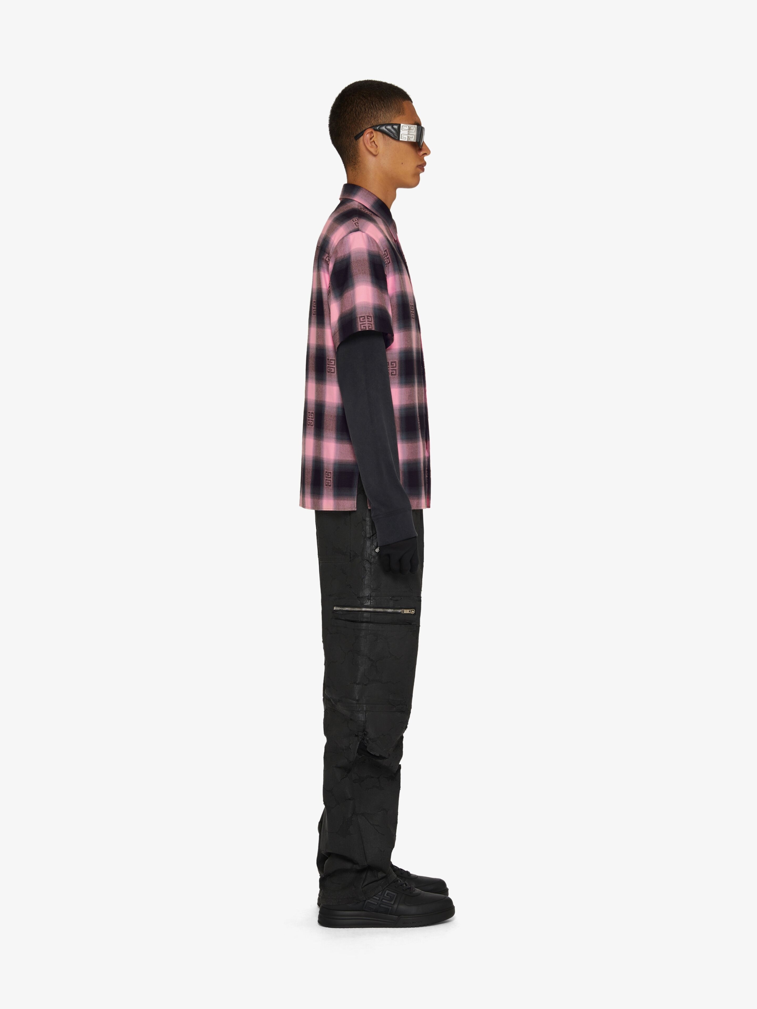 OVERSIZED SHIRT IN 4G CHECKED FLANNEL - 3