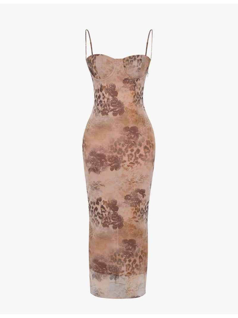 Aiza floral-print stretch-mesh maxi dress 1