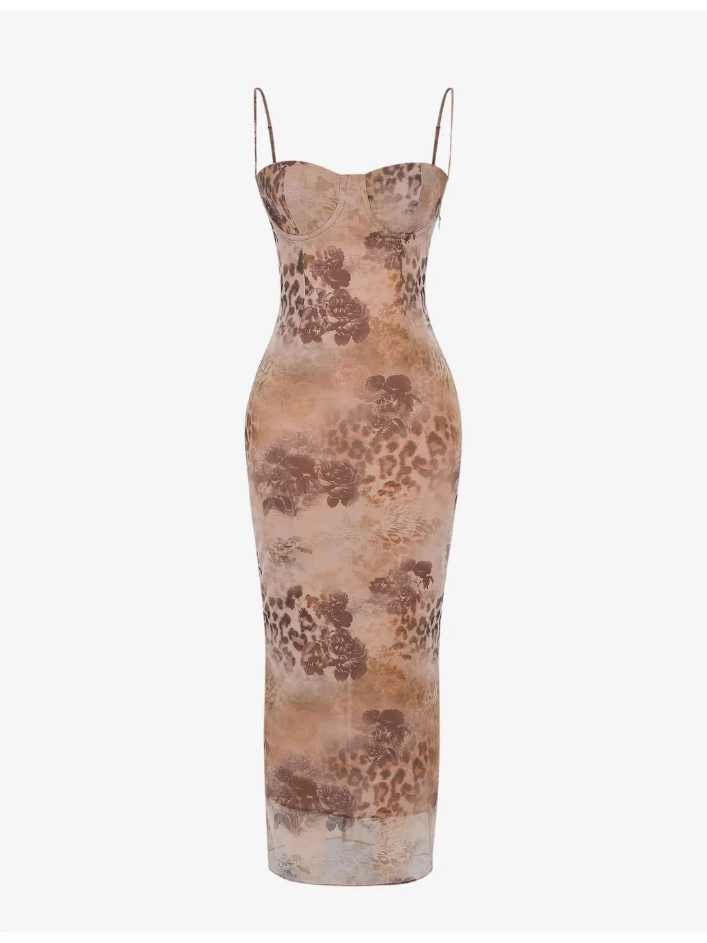Aiza floral-print stretch-mesh maxi dress - 1