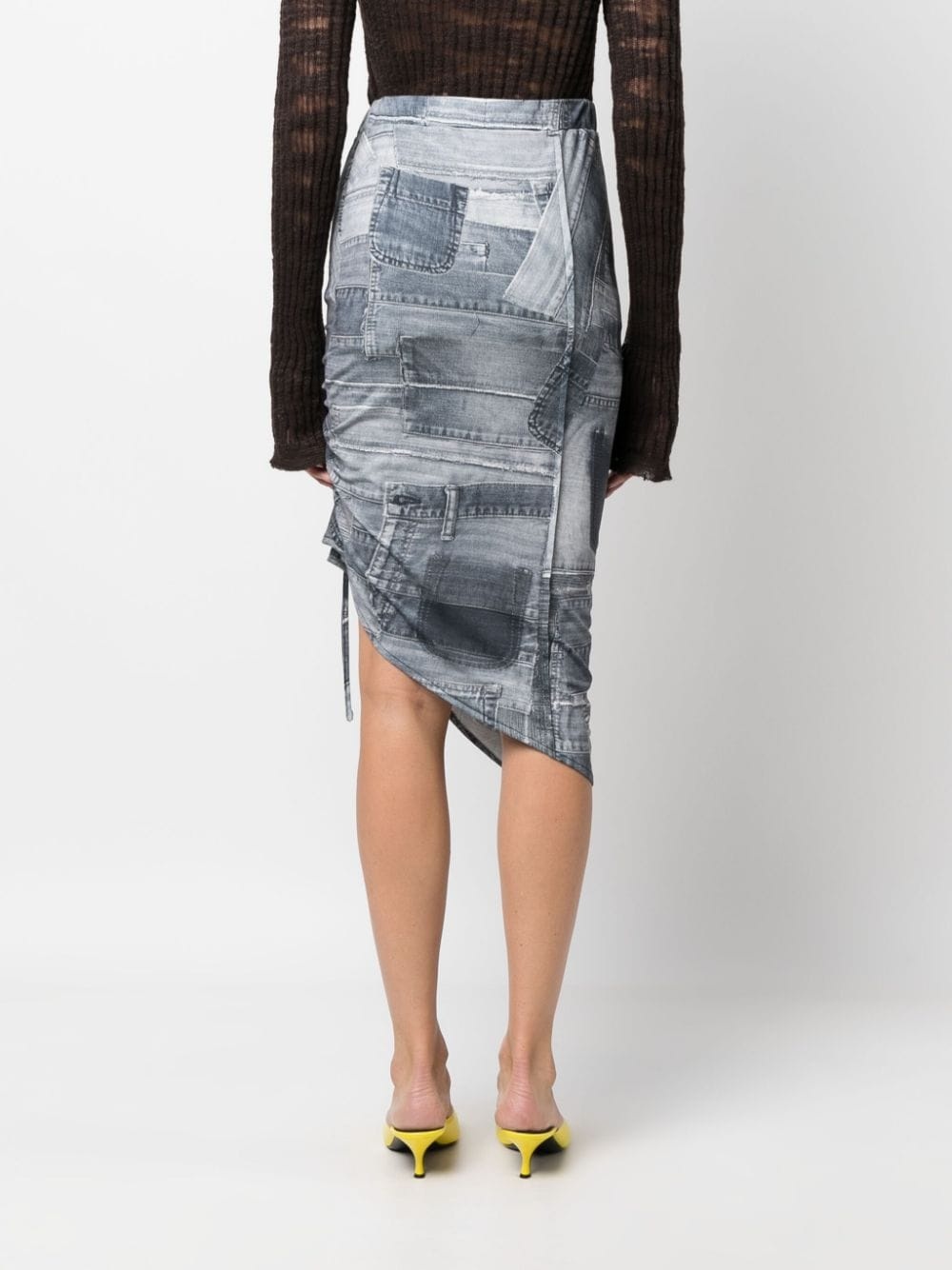 drawstring high-waist skirt - 4
