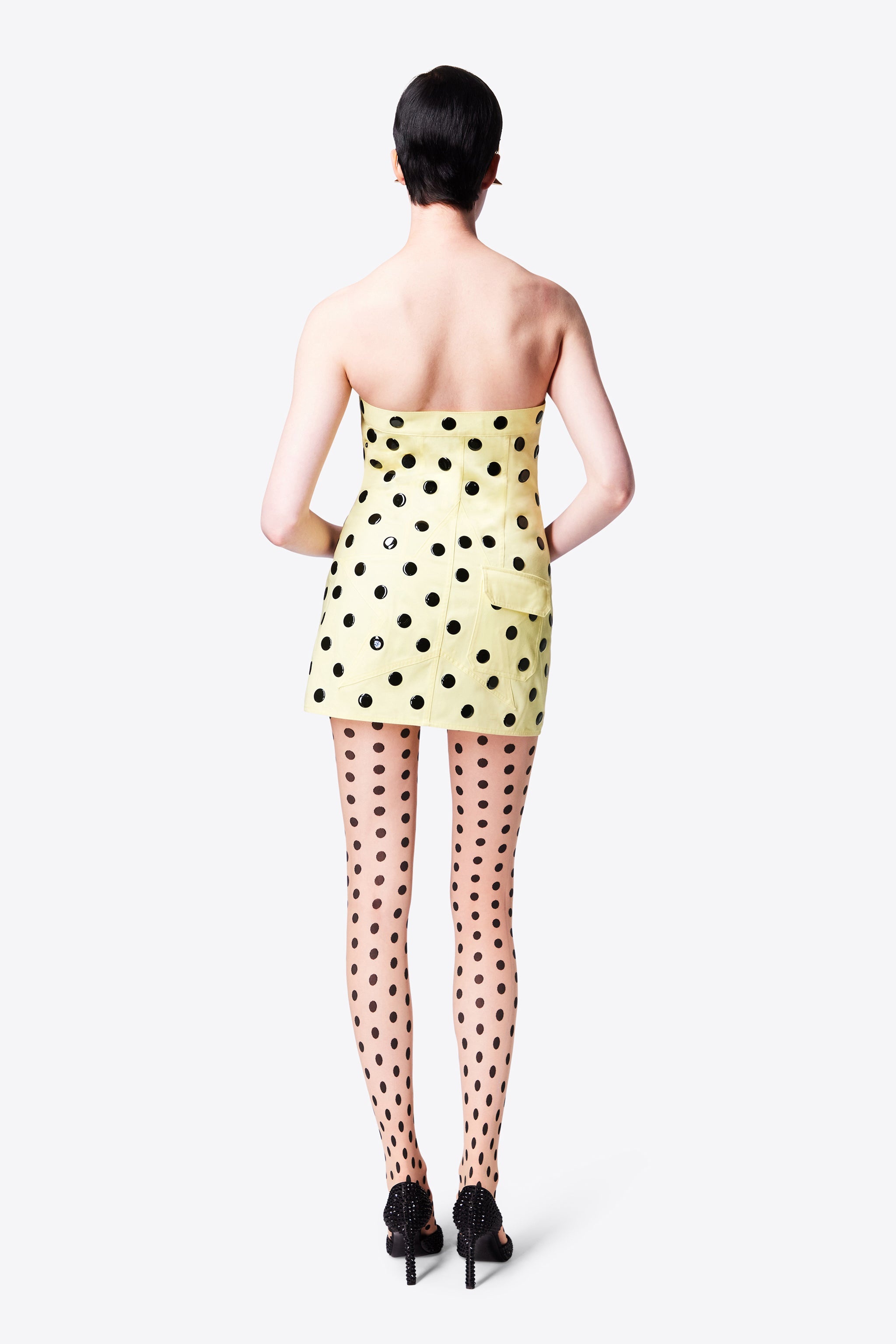 POLKA DOT STRAPLESS MINI DRESS - 5